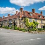 The Lamb pub in Hindon Wiltshire traditional English countryside pub exterior