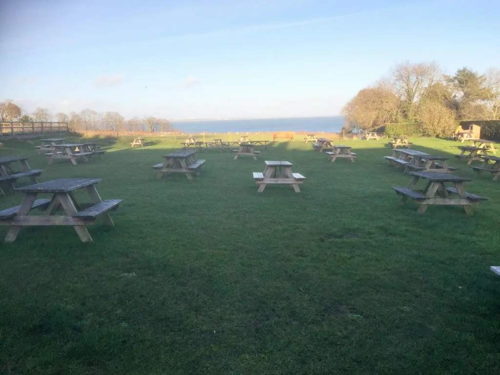 Sea-view garden at the Bankes Arms in Studland